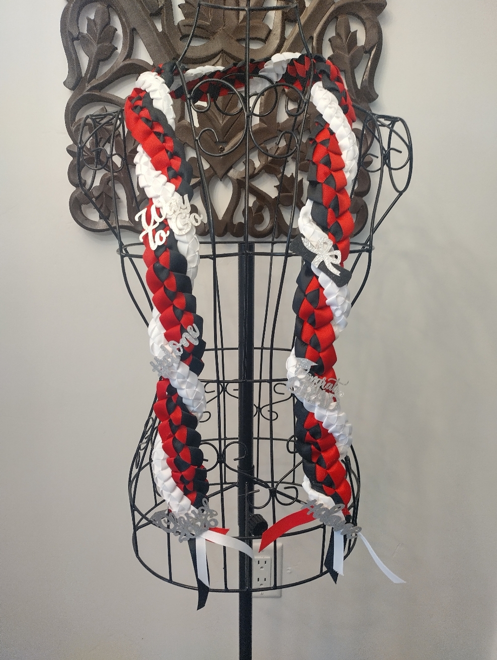 Graduation leis Red & blk wht Class Of 2026